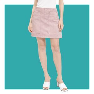 Blank NYC Lilac Rose Suede Oversized Patch Pocket Mini Skirt Size 27 NWT